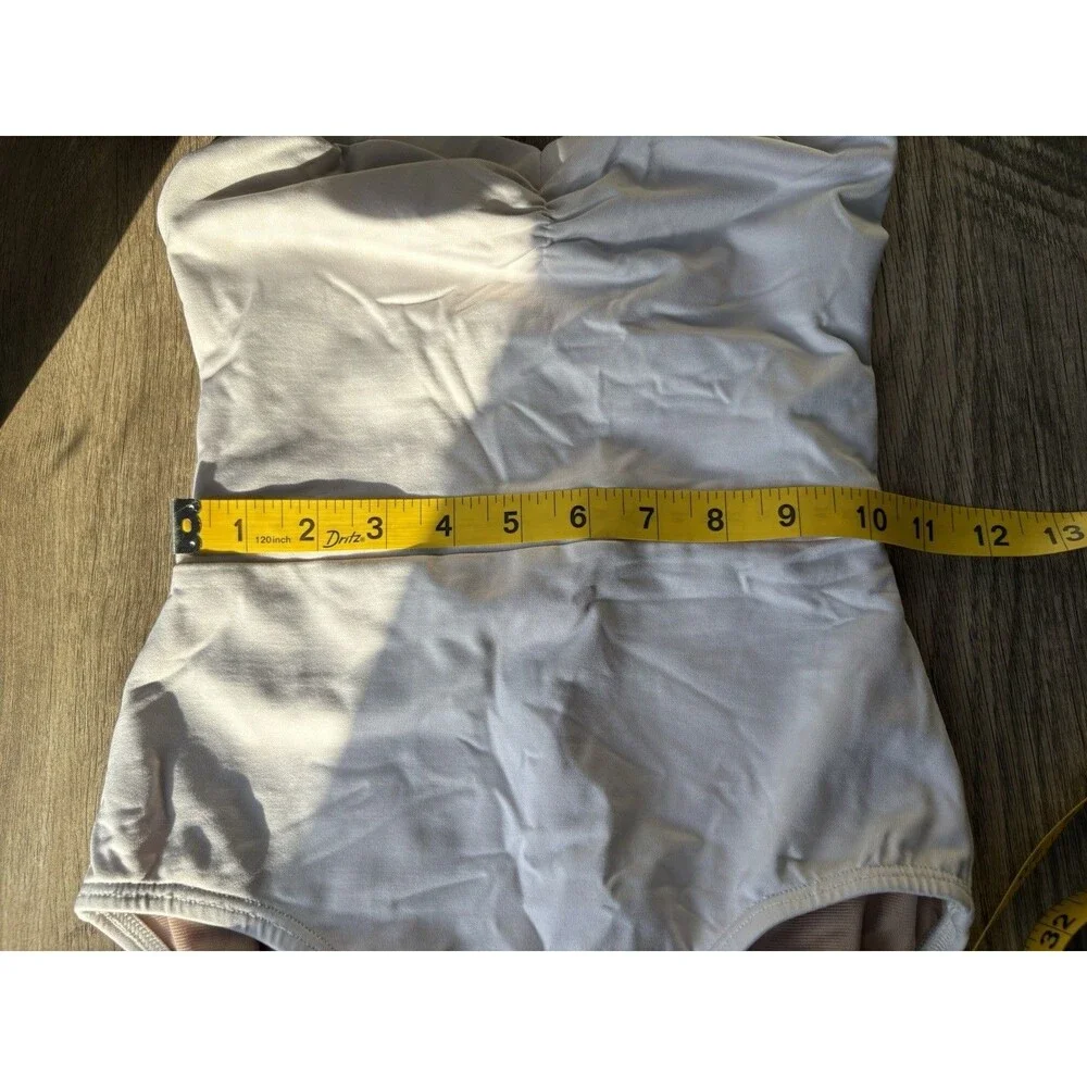 Suffolk London White Classic Pinch Front Leotard For Ballet & Gymnastics Size SA